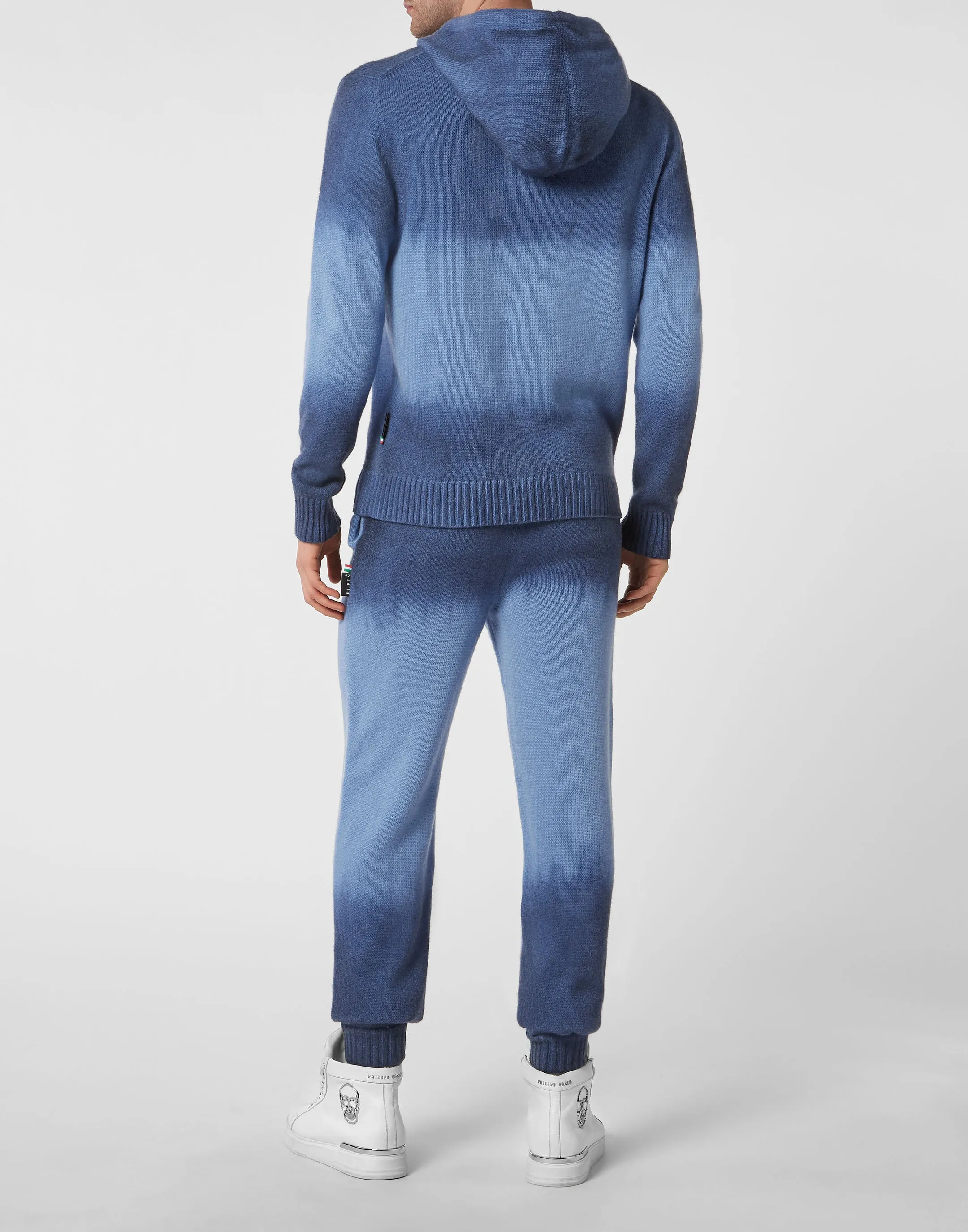 Cash Wool Jogging Knit Suit: Jacket/trousers python insert Skull