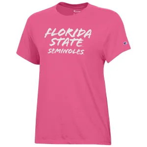 Champion Women's Florida State Seminoles Short Sleeve T-shirt - Pink Champion Clothing Women