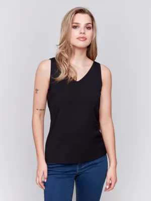 CHARLIE B REVERSIBLE BAMBOO VISCOSE TANK - BLACK