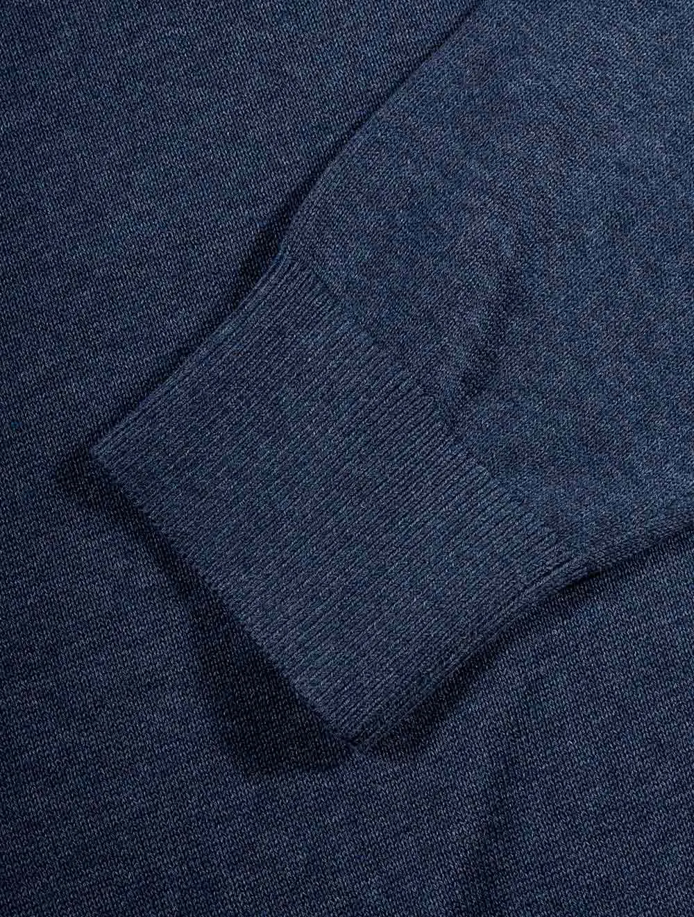 Classic Cotton Half-Zip Sweater Dark Jeansblue Melange