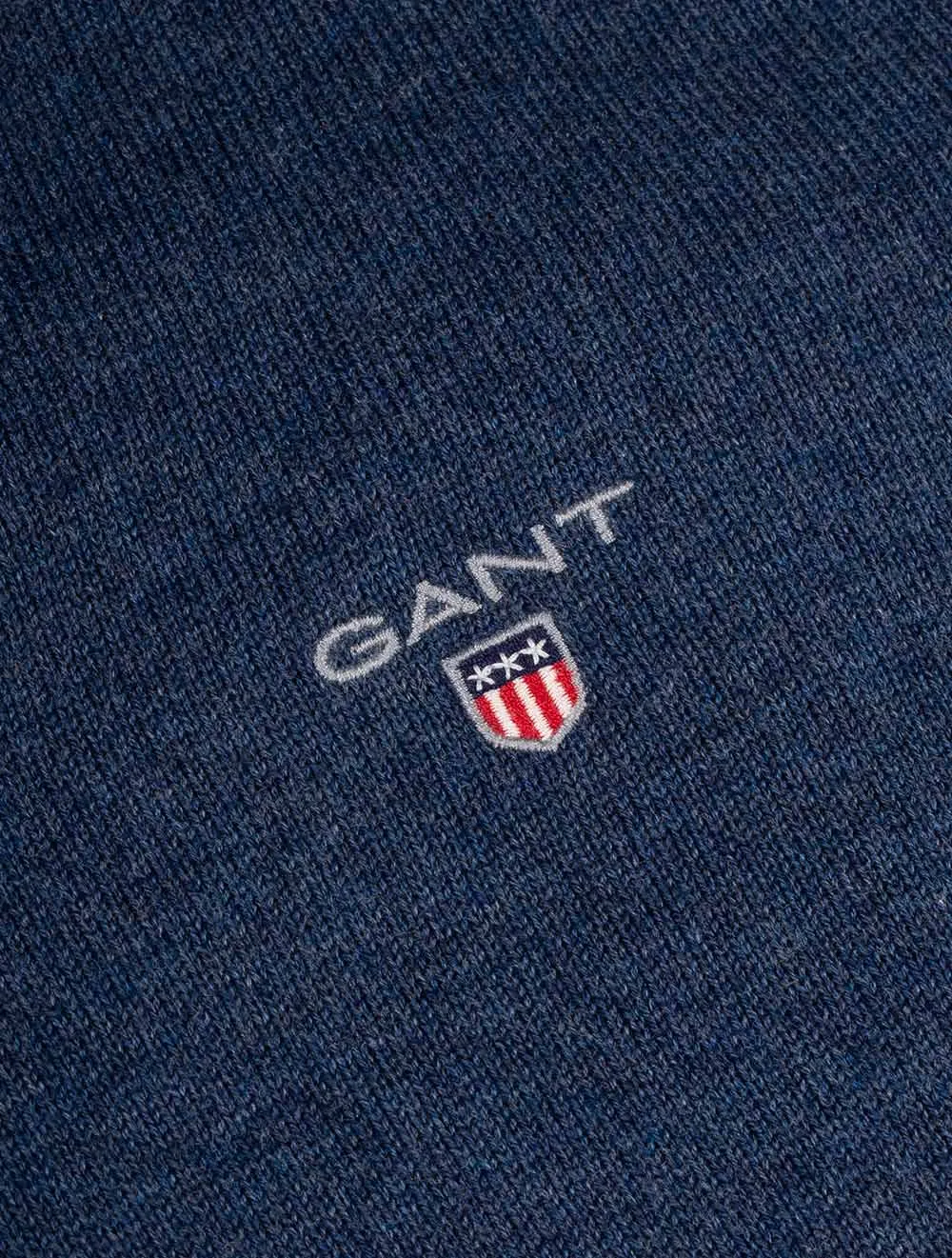 Classic Cotton V-Neck Dark Jeansblue Melange