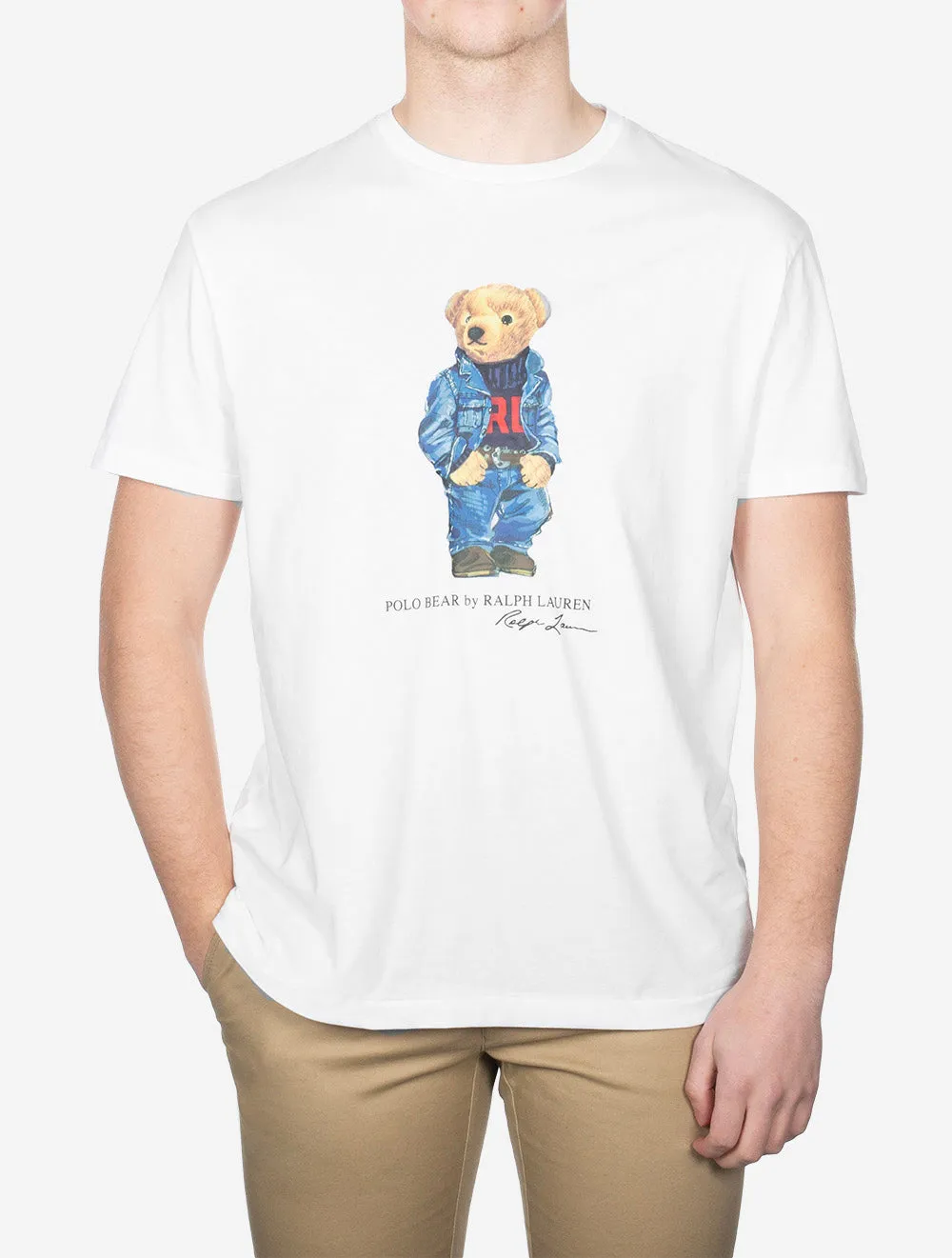 Classic Fit Polo Bear Jersey T-Shirt White