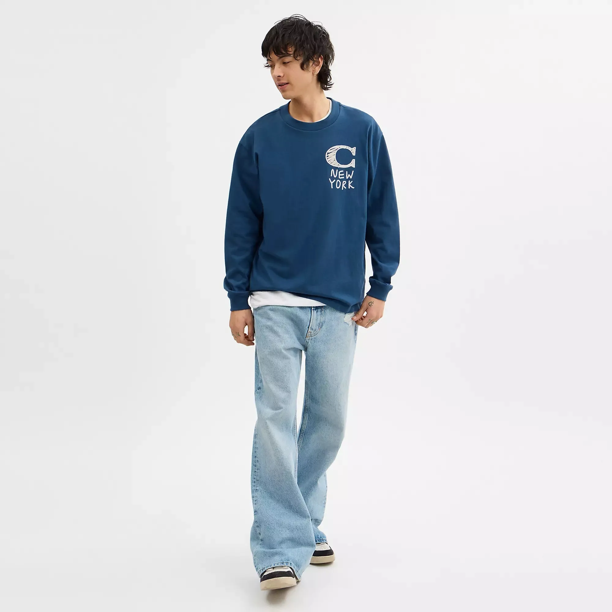 Coach Outlet New York Long Sleeve T Shirt In Organic Cotton