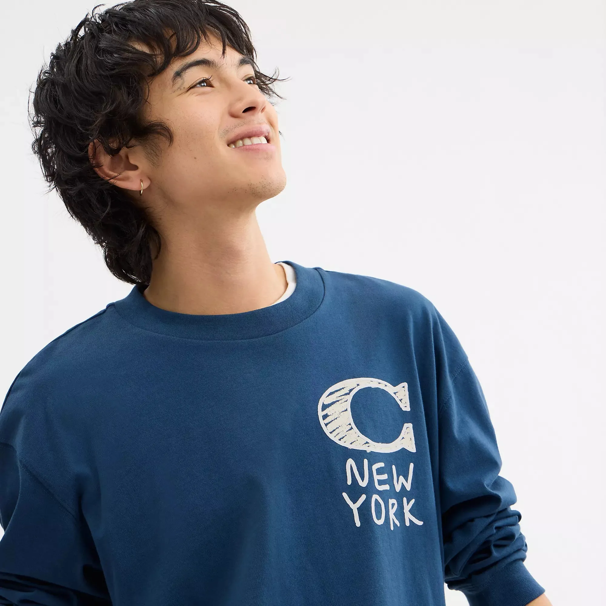 Coach Outlet New York Long Sleeve T Shirt In Organic Cotton