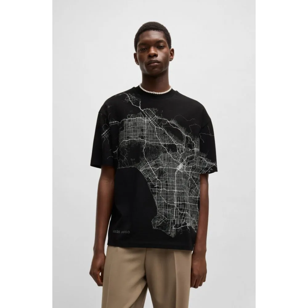 Cotton-jersey T-shirt with glow-in-the-dark artwork