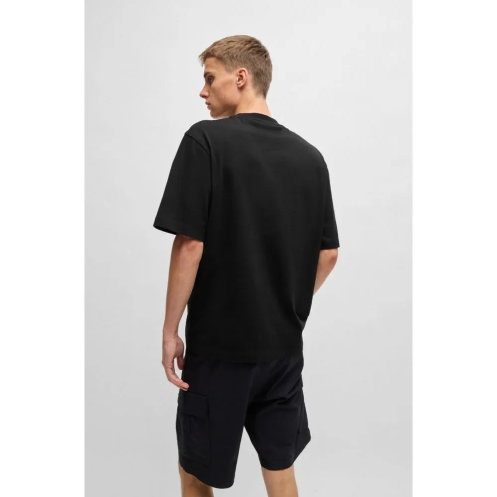 Cotton-jersey T-shirt with HAPPY HUGO logo