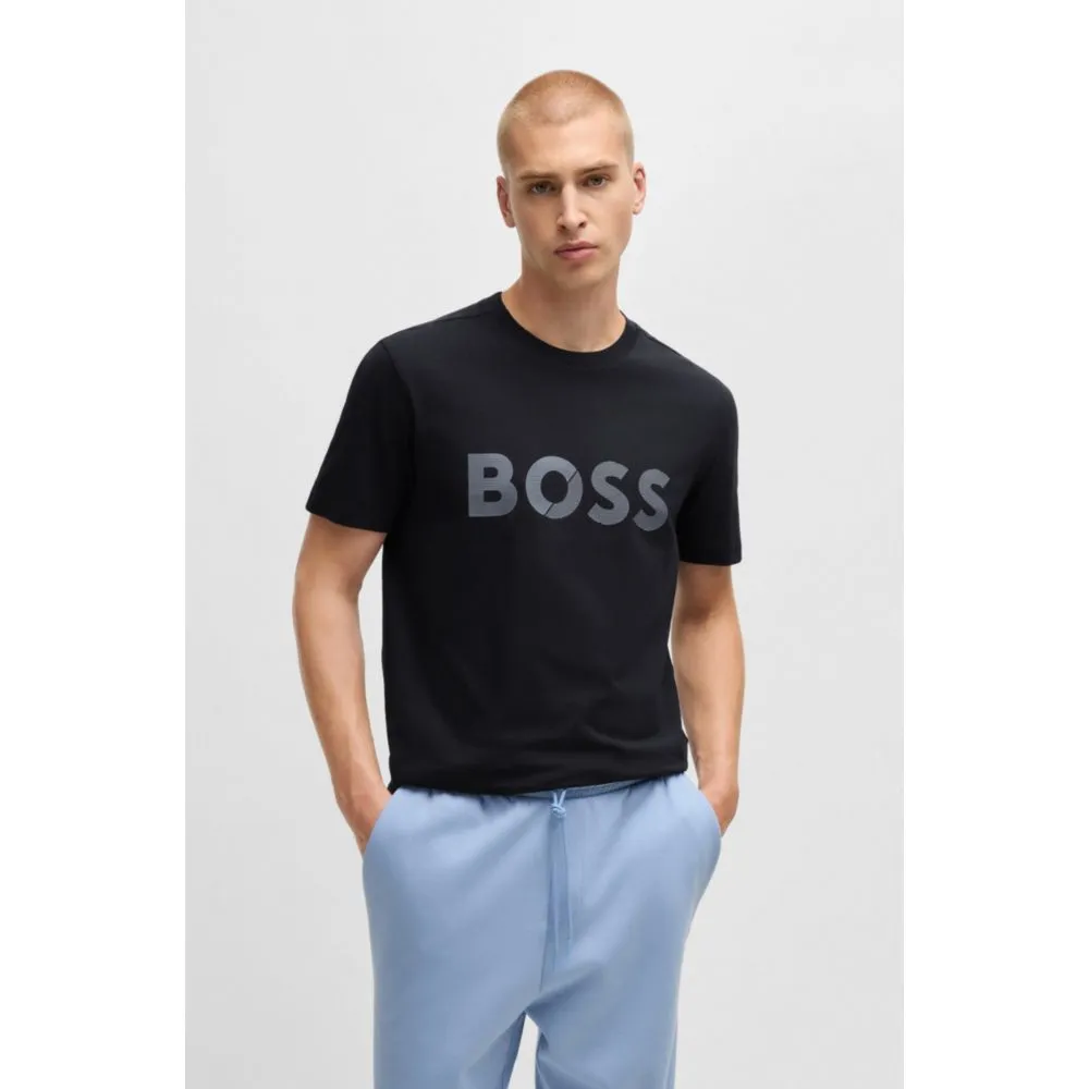 Cotton-jersey T-shirt with large logo