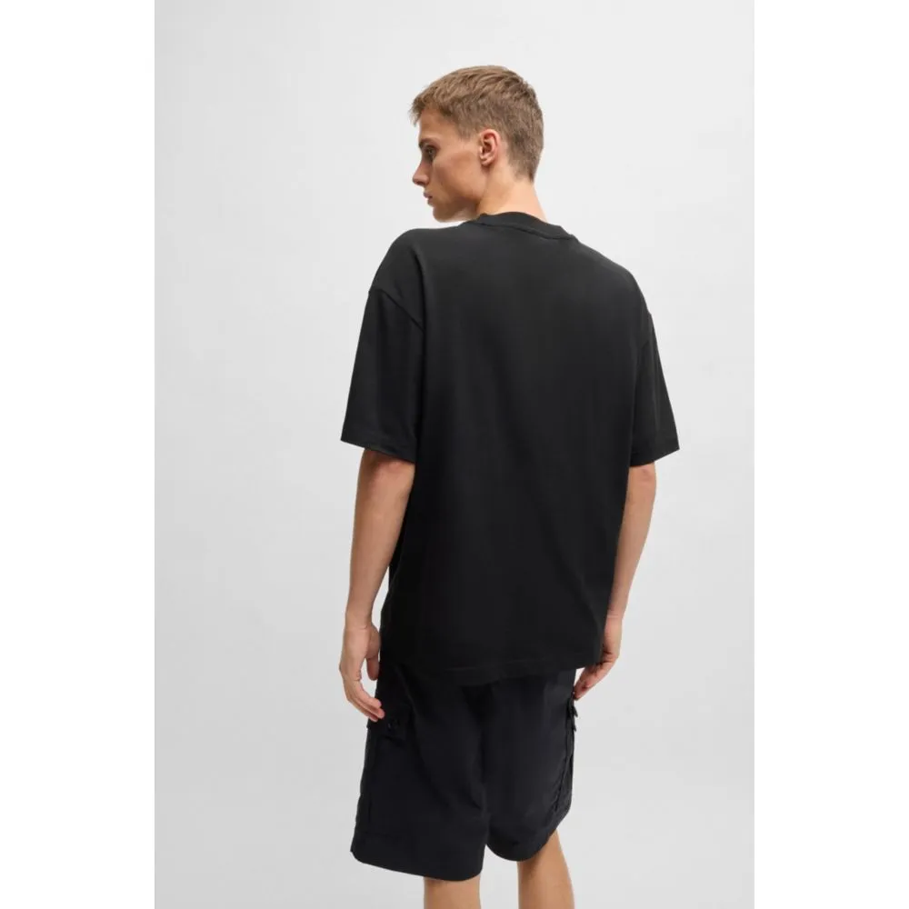 Cotton-jersey T-shirt with tonal logo