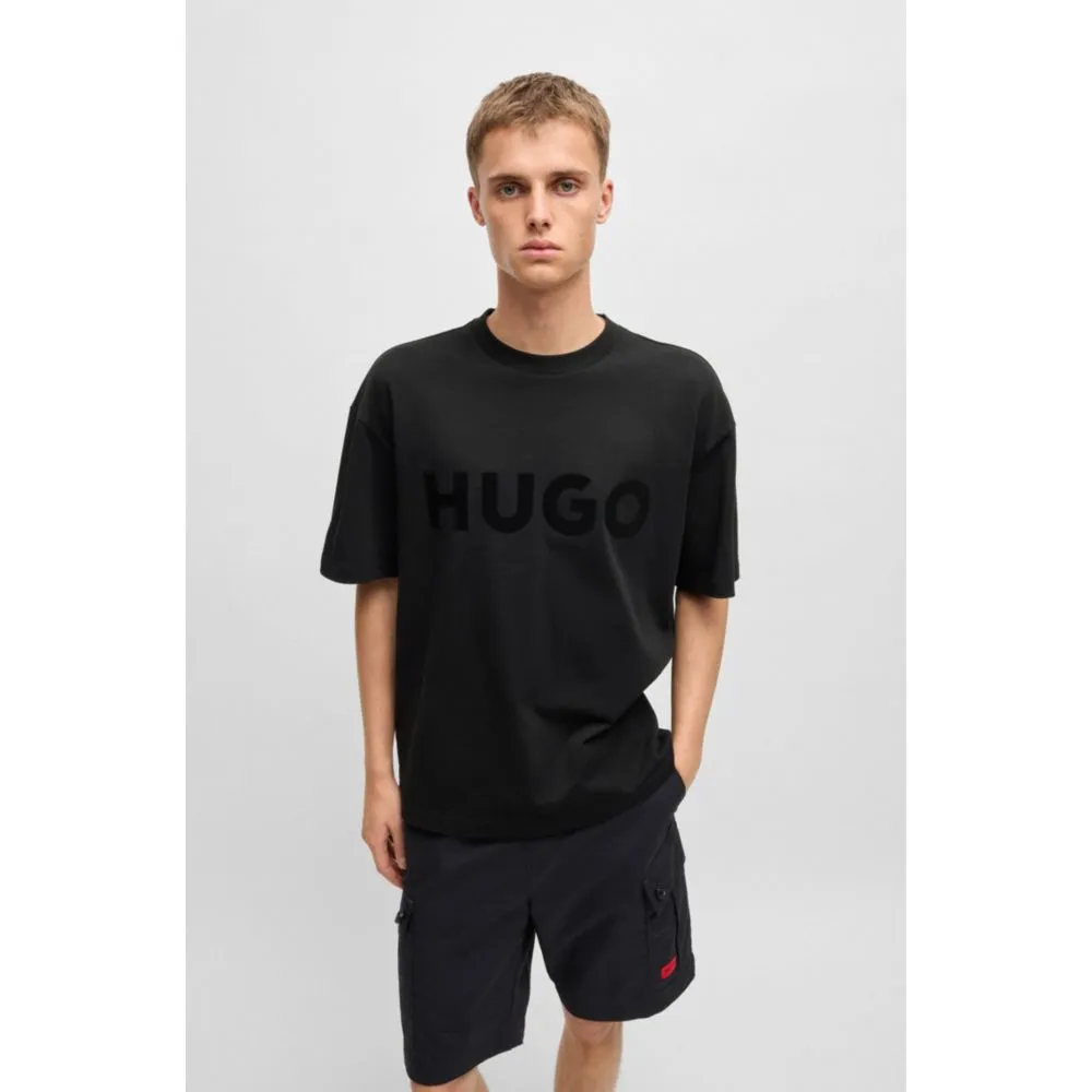 Cotton-jersey T-shirt with tonal logo