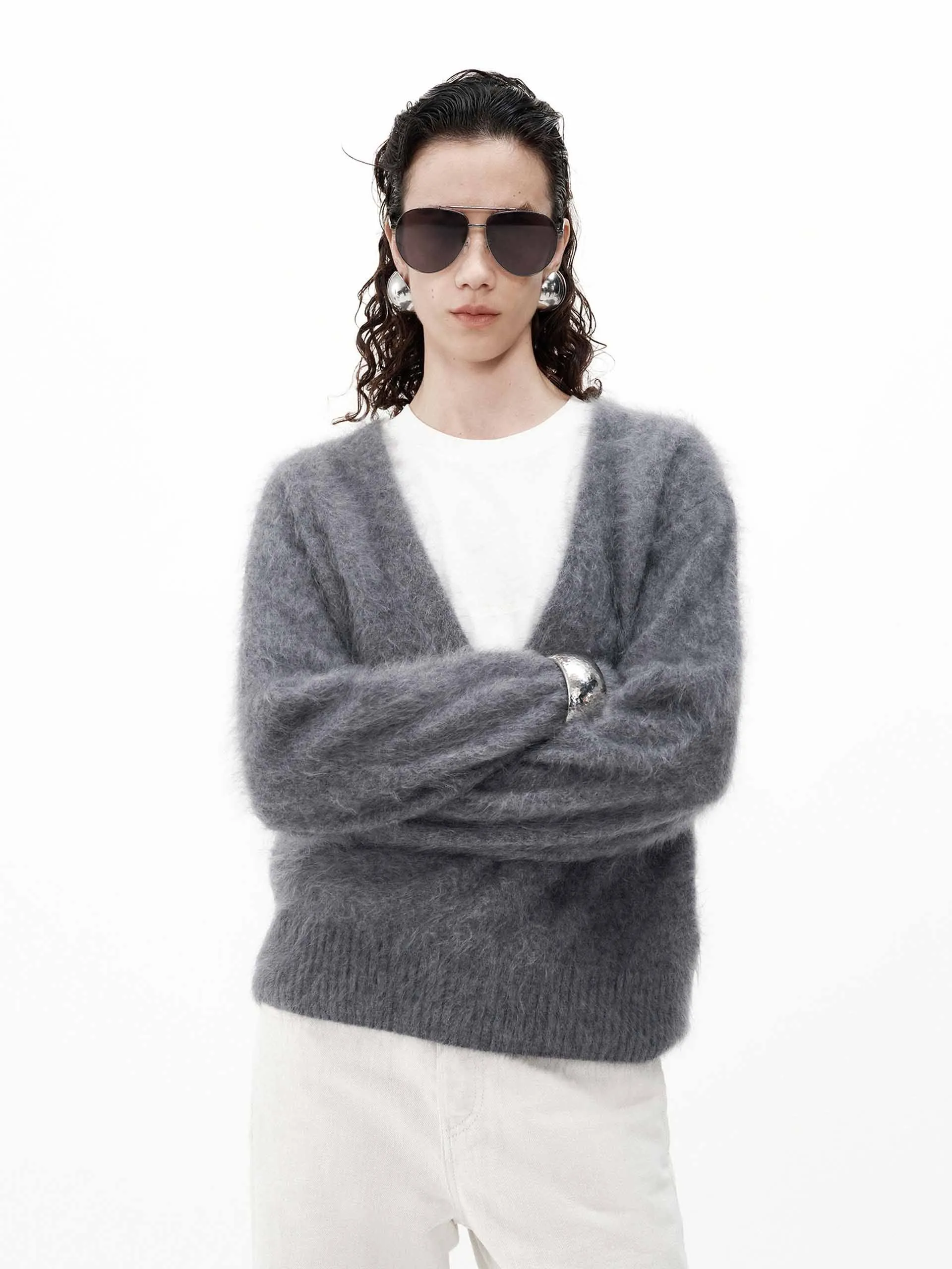 Deep V-neck Cashmere Sweater