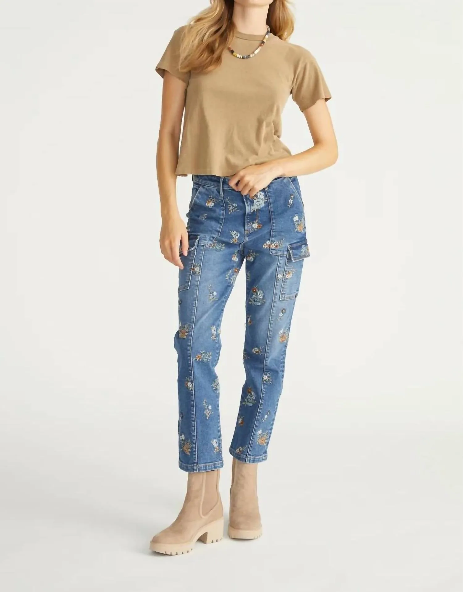Denim Cargo Pants In Blue Mania