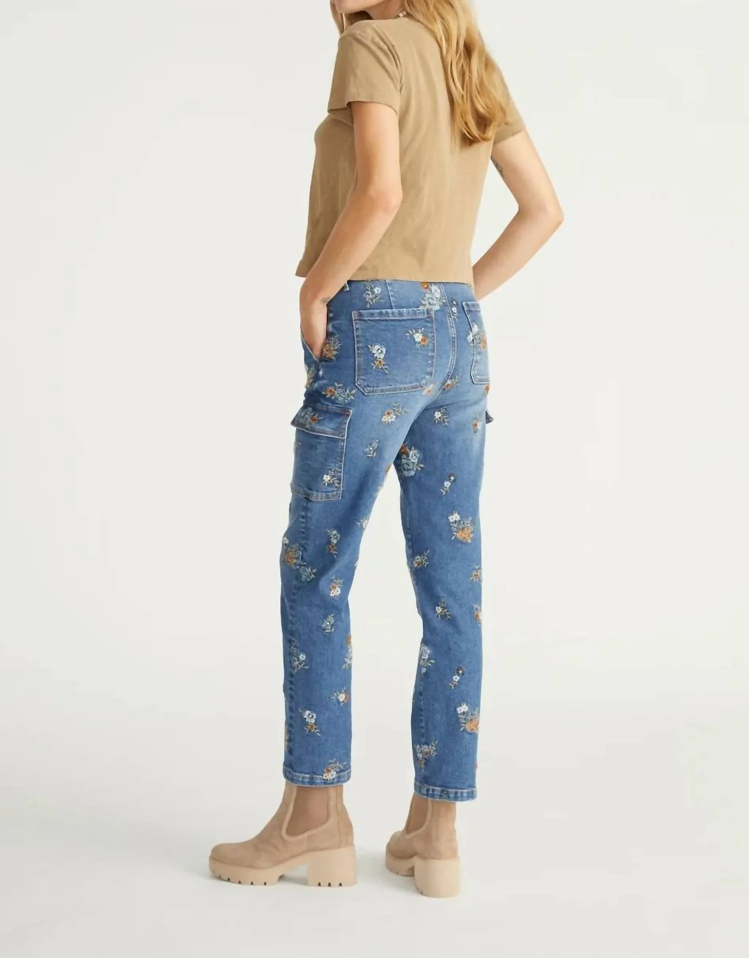 Denim Cargo Pants In Blue Mania