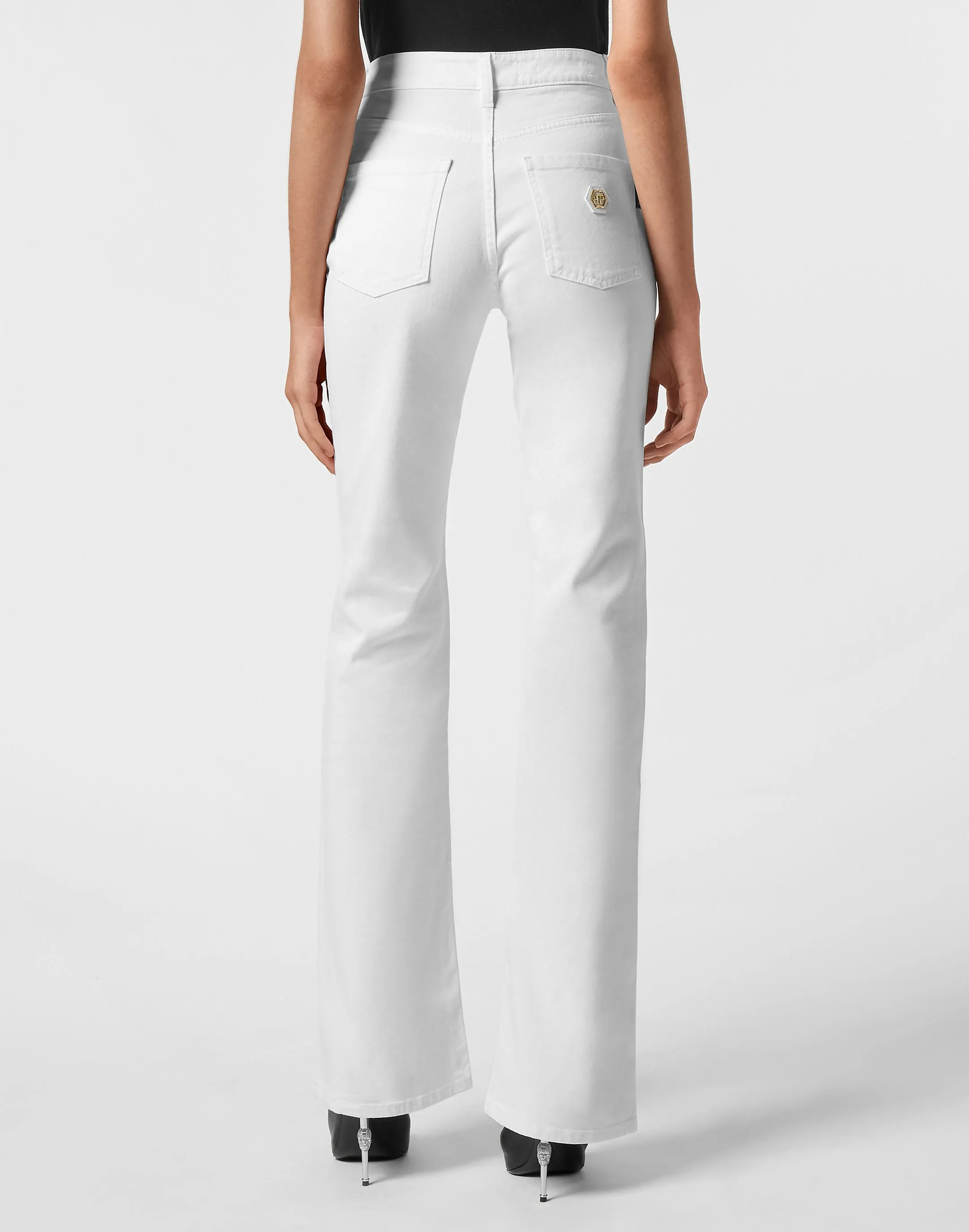 Denim High wasted flare Trousers