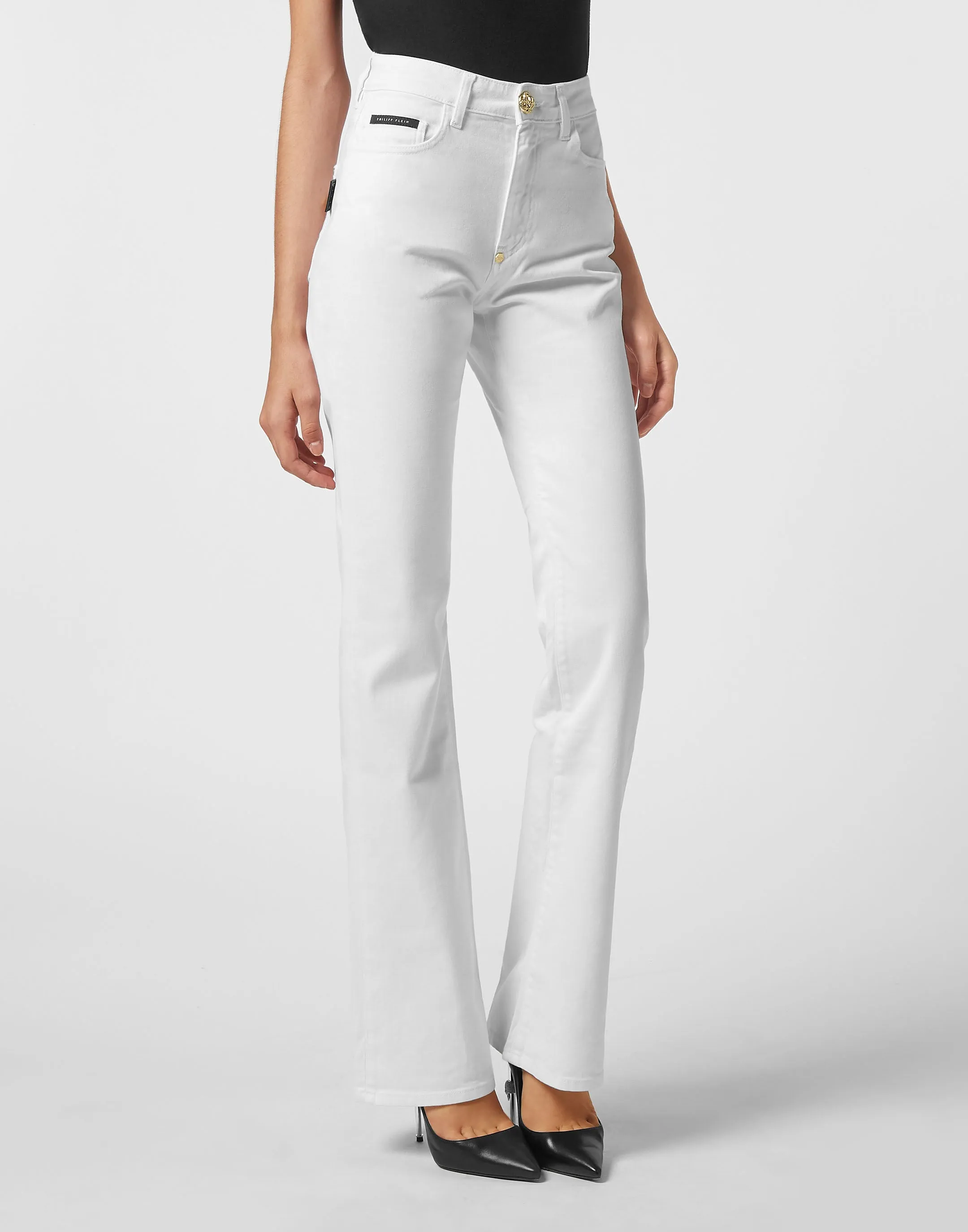 Denim High wasted flare Trousers