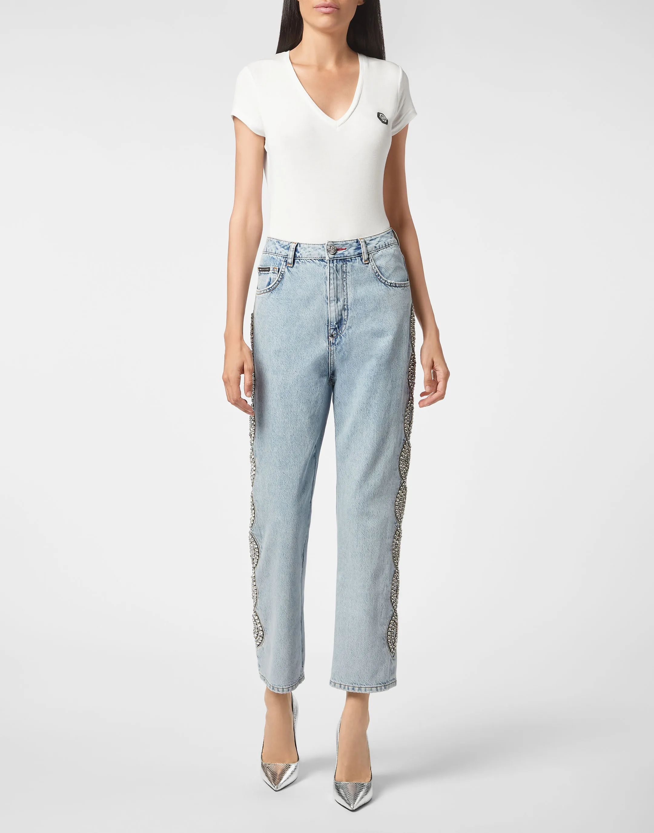 Denim Loose Fit Crystal Cable