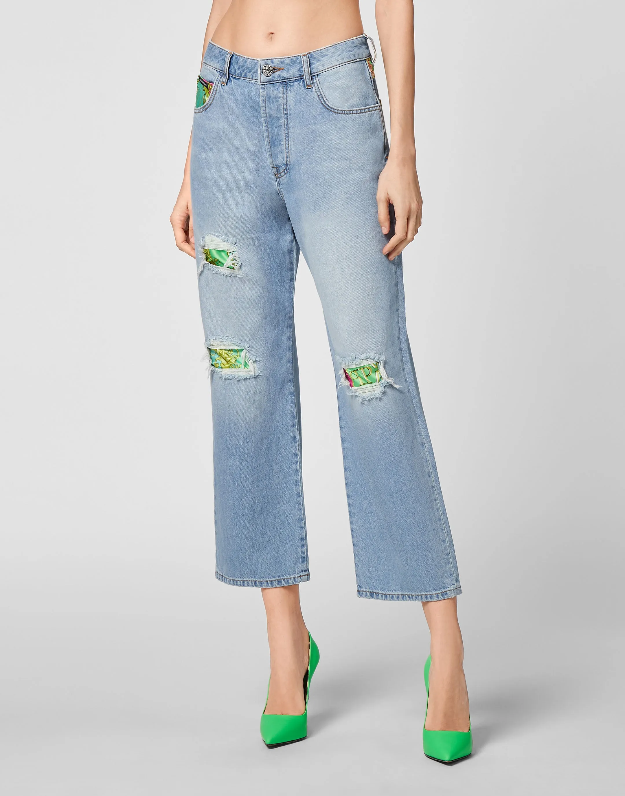 Denim Trousers Loose Fit insert New Baroque