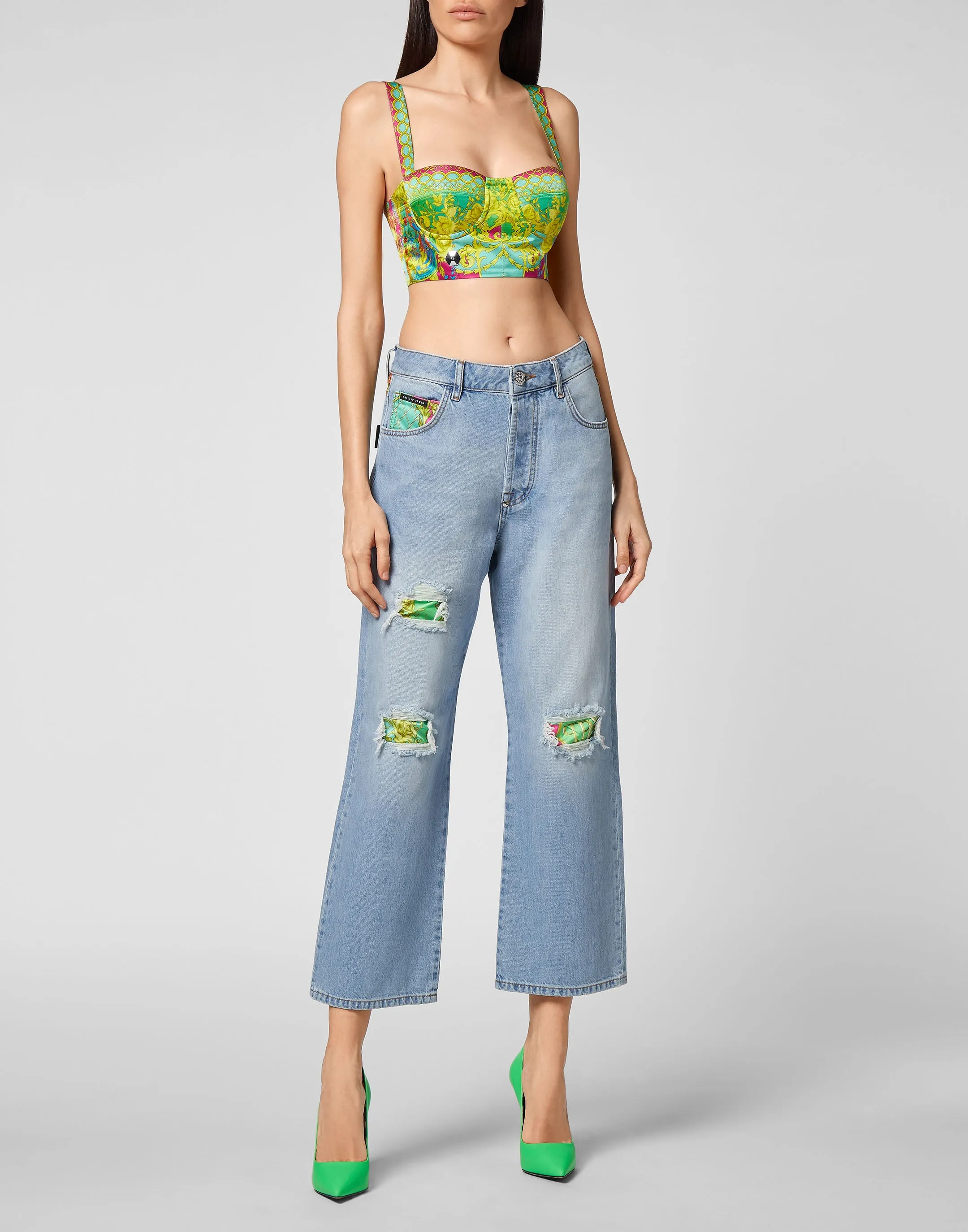 Denim Trousers Loose Fit insert New Baroque