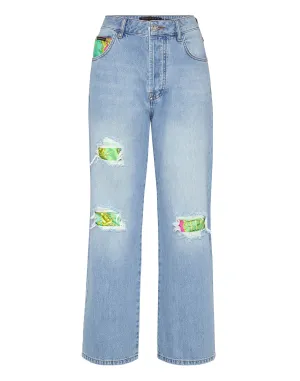 Denim Trousers Loose Fit insert New Baroque