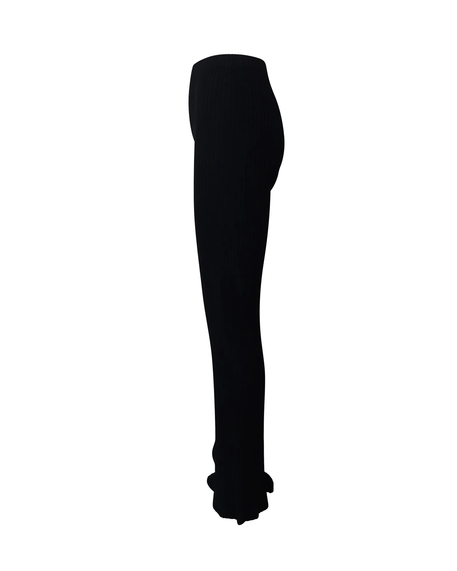 Dion Lee Slim Fit Semi Bell Bottom Striped Leggings in Navy Blue Viscose