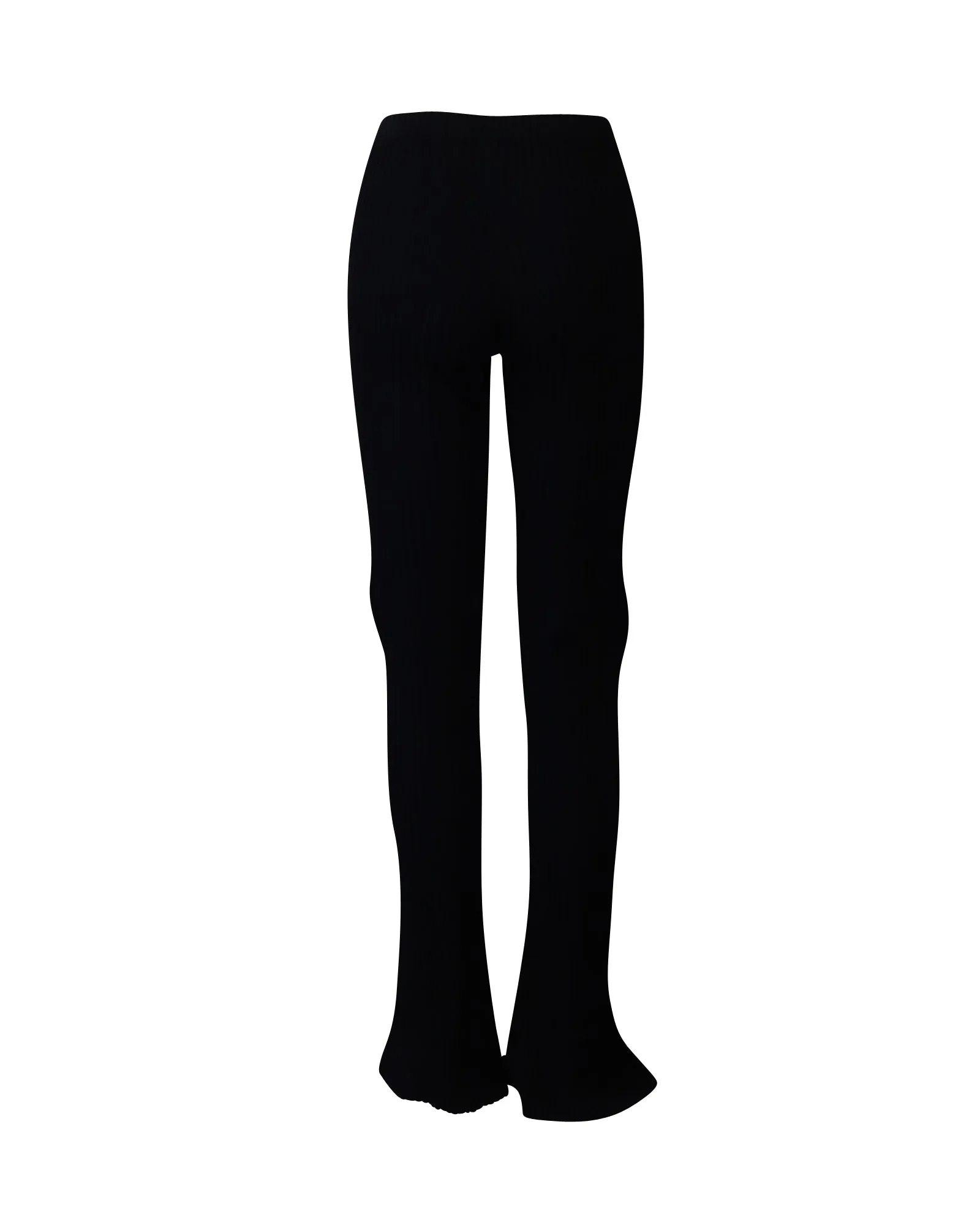 Dion Lee Slim Fit Semi Bell Bottom Striped Leggings in Navy Blue Viscose