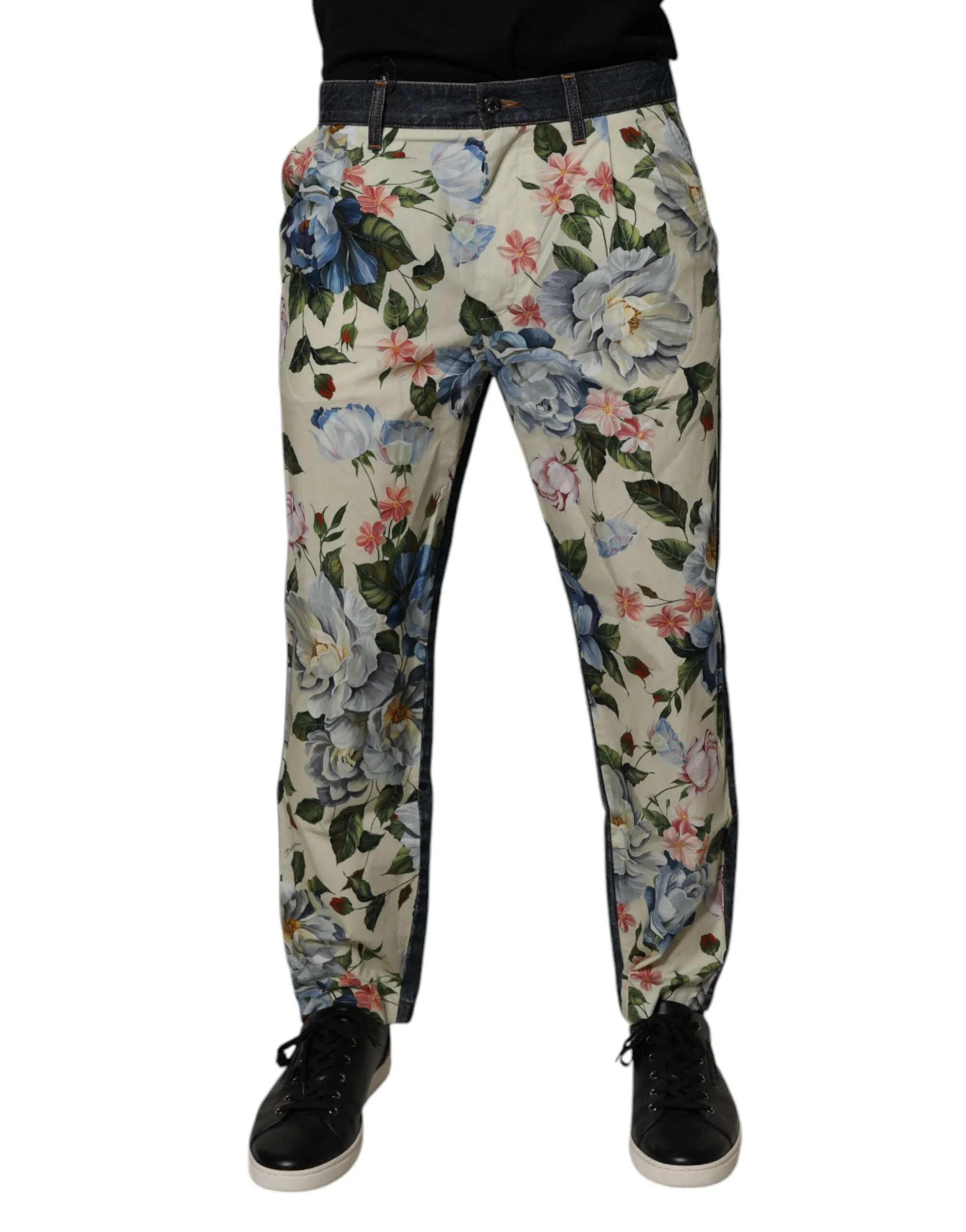 Dolce & Gabbana blue Floral Cotton Men blue Men's Jeans