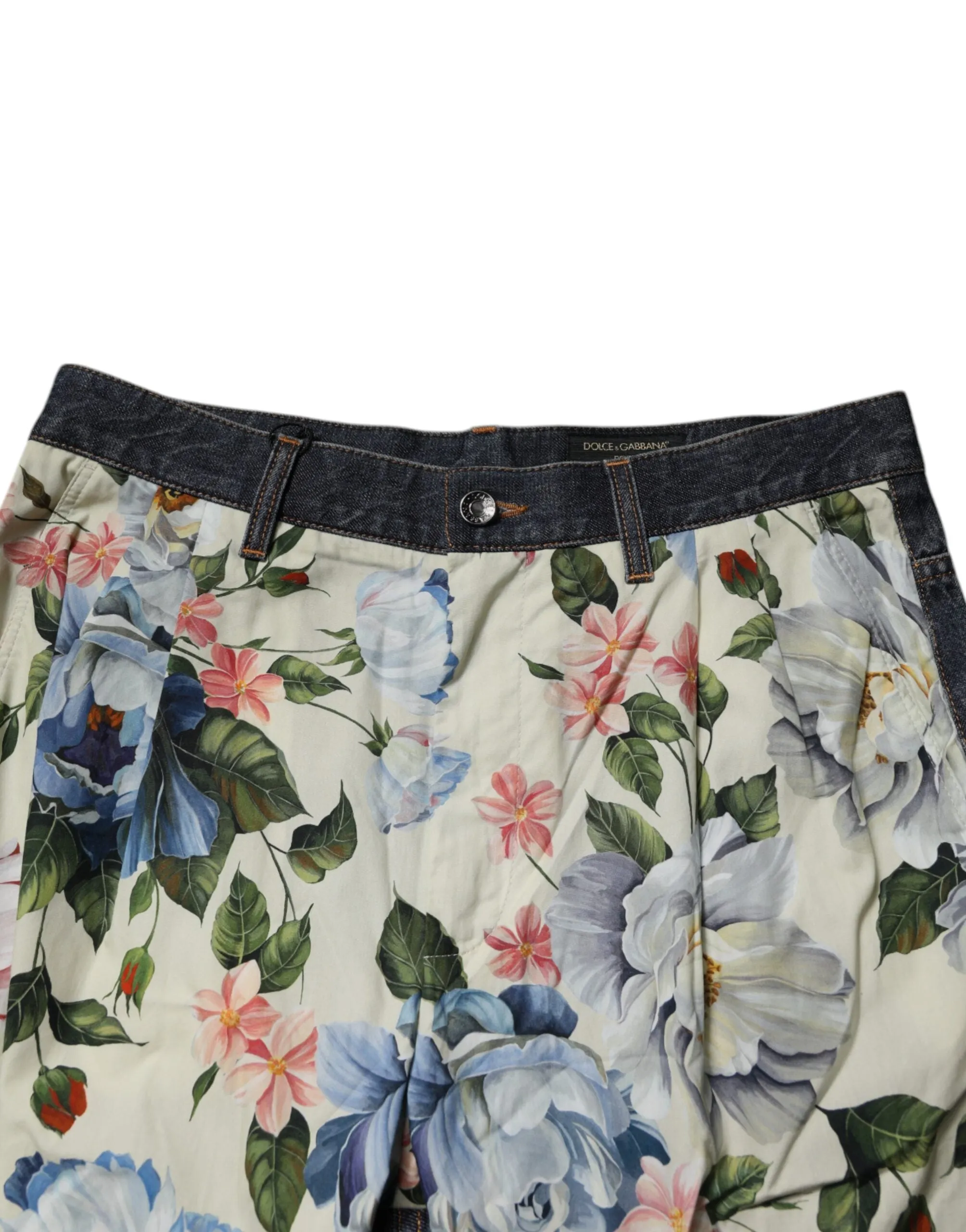 Dolce & Gabbana blue Floral Cotton Men blue Men's Jeans