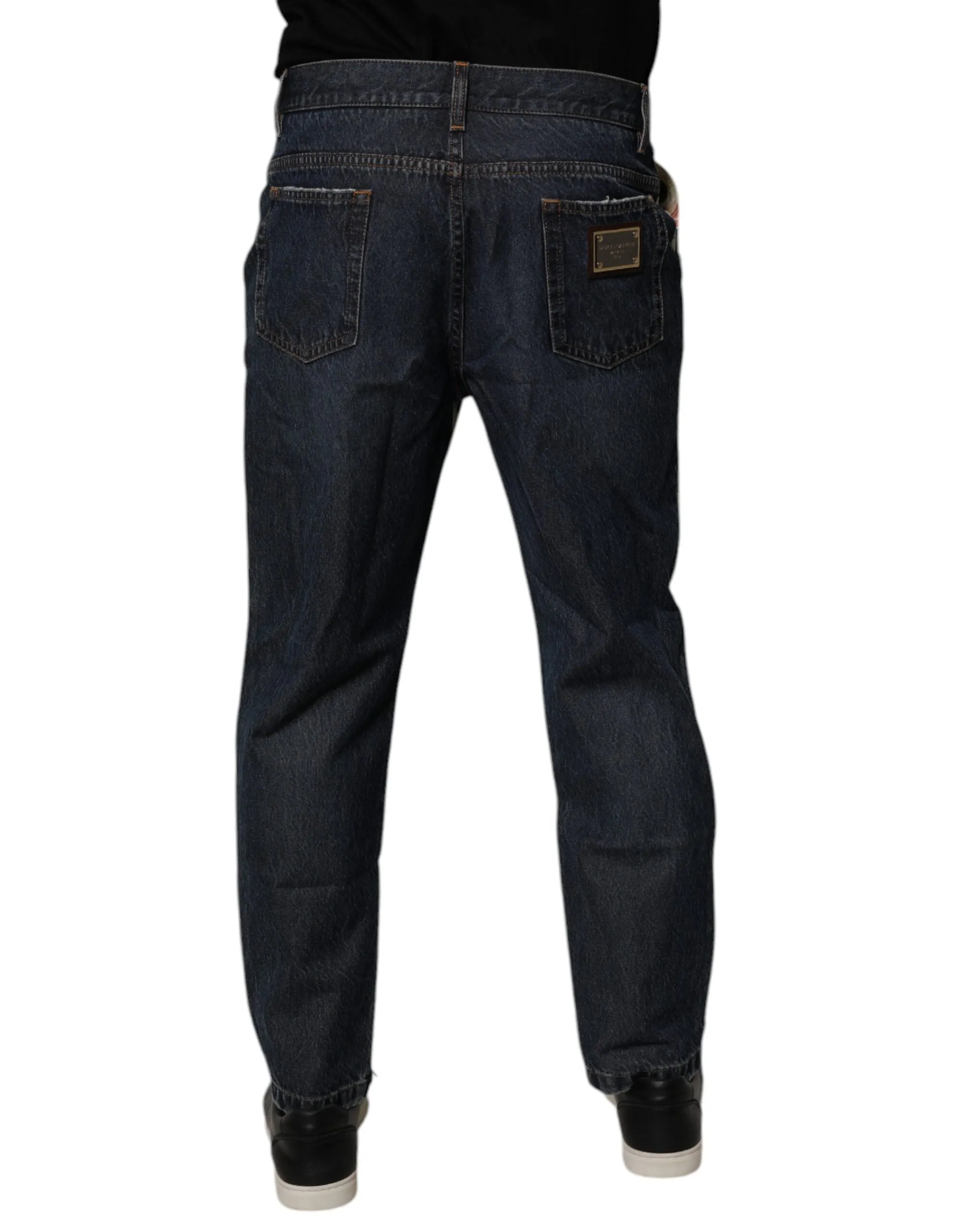 Dolce & Gabbana blue Floral Cotton Men blue Men's Jeans