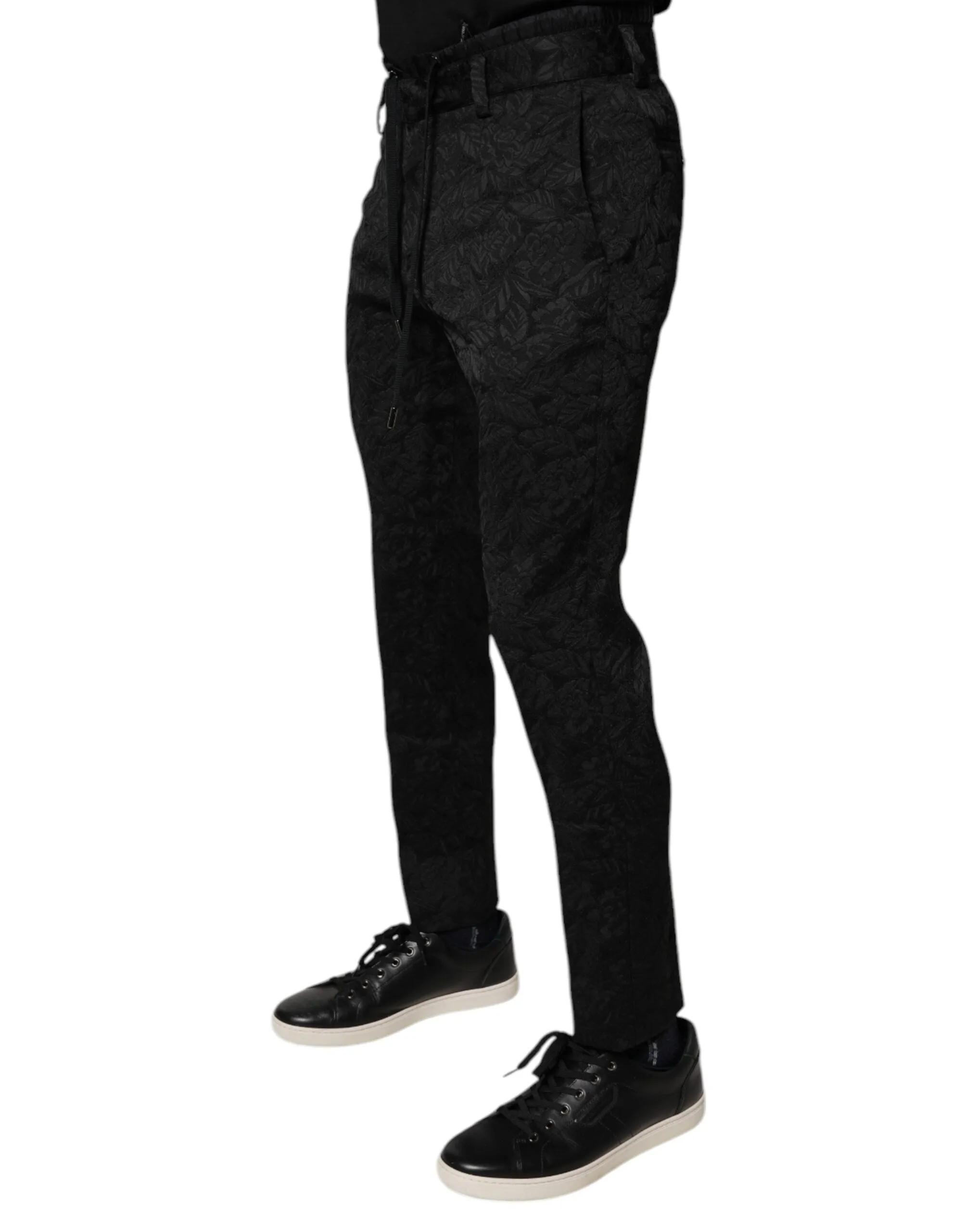 Dolce & Gabbana Brocade Polyester Skinny Dress Men's Pants