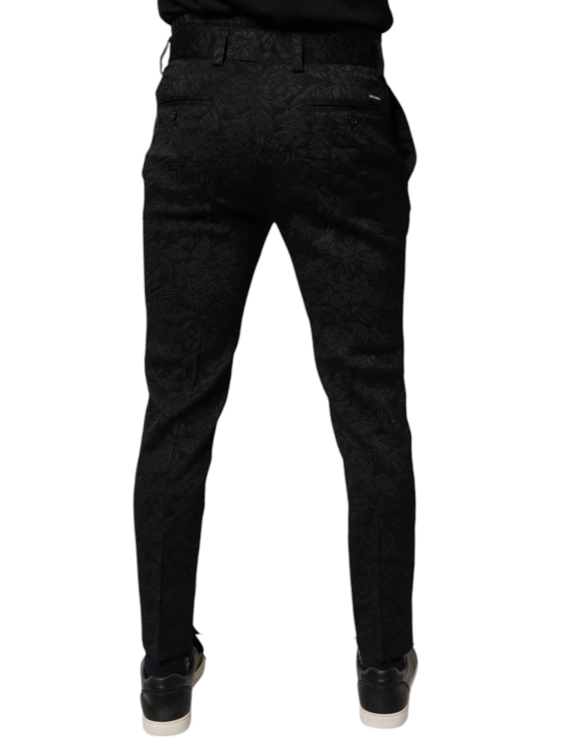 Dolce & Gabbana Brocade Polyester Skinny Dress Men's Pants