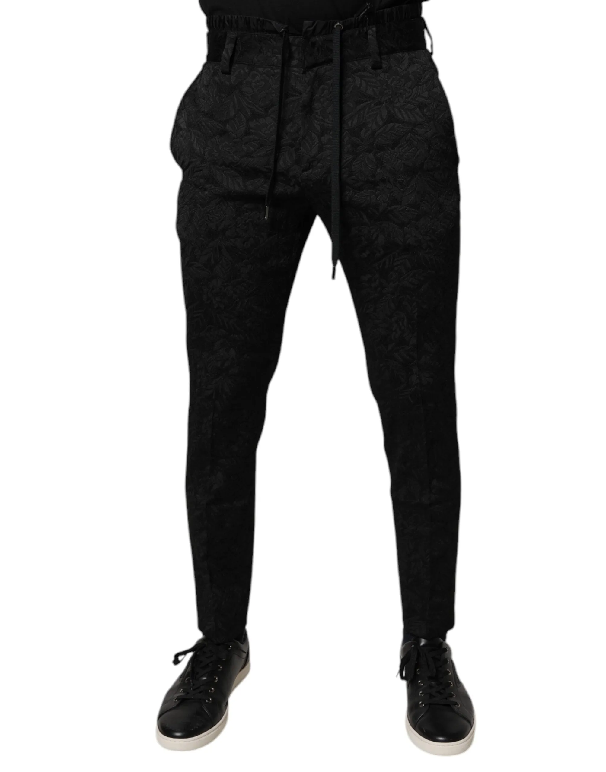 Dolce & Gabbana Brocade Polyester Skinny Dress Men's Pants