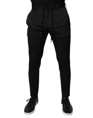 Dolce & Gabbana Brocade Polyester Skinny Dress Men's Pants