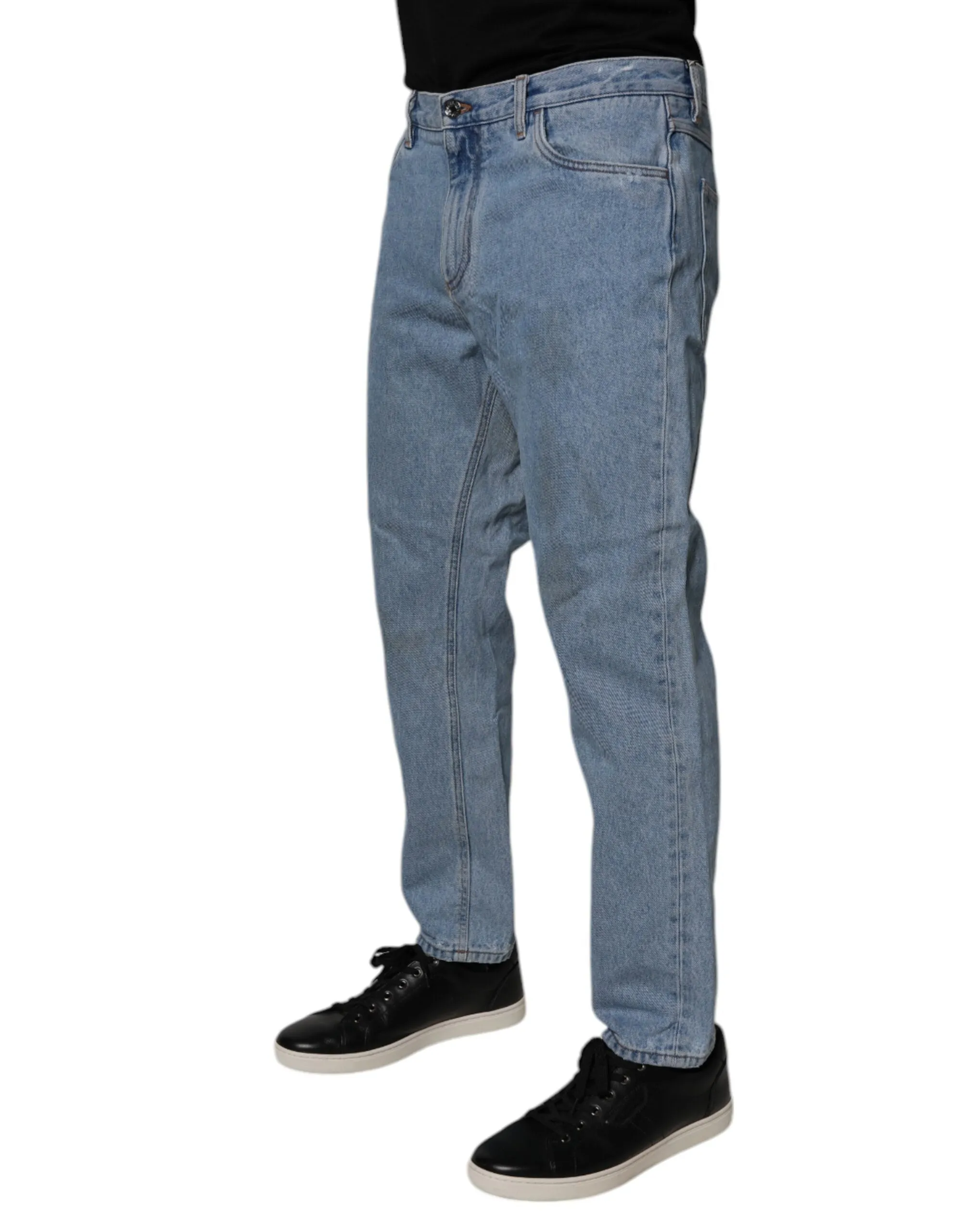 Dolce & Gabbana Cotton Skinny Men Mid Waist Men's Jeans (Pre-Owned)