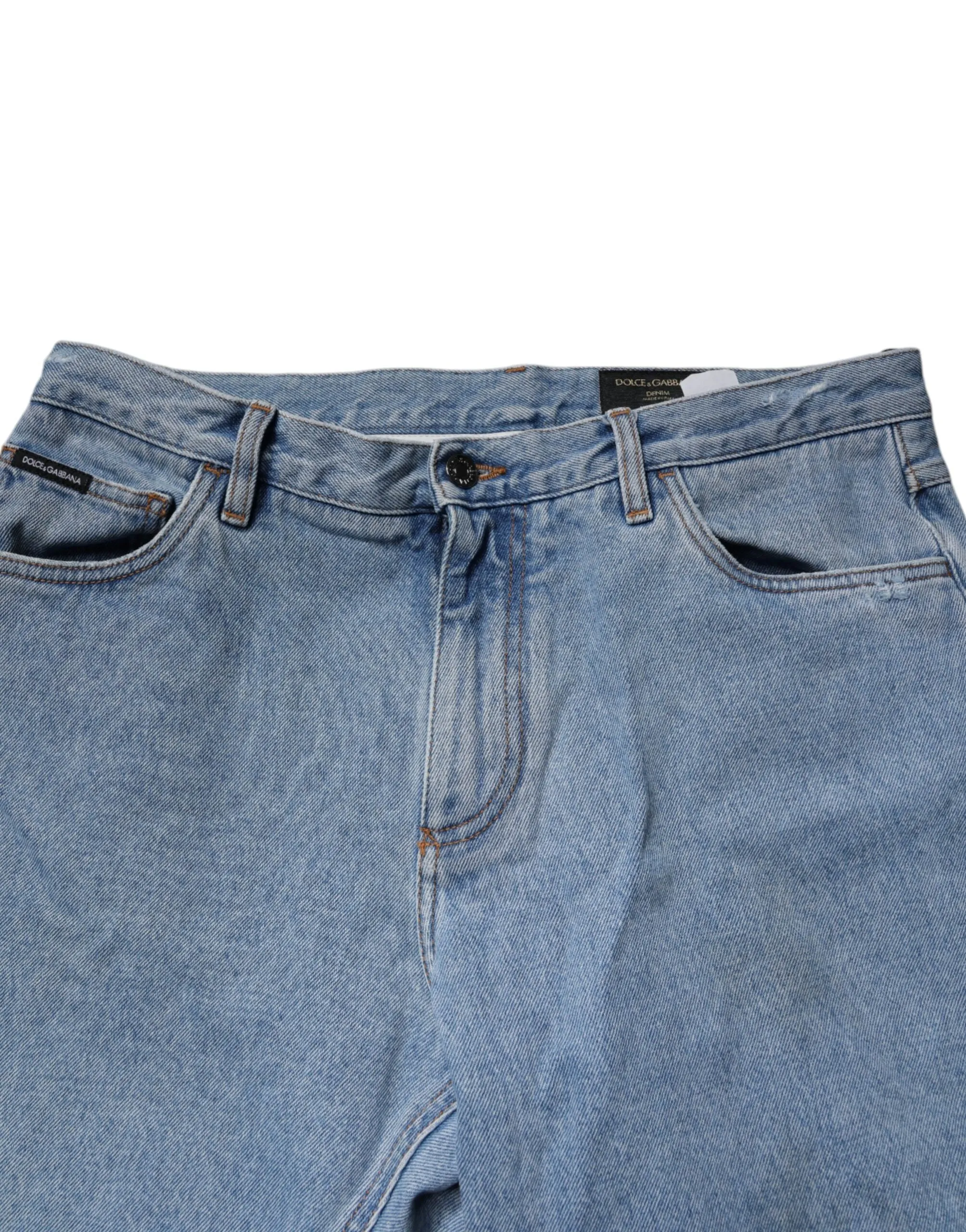 Dolce & Gabbana Cotton Skinny Men Mid Waist Men's Jeans (Pre-Owned)
