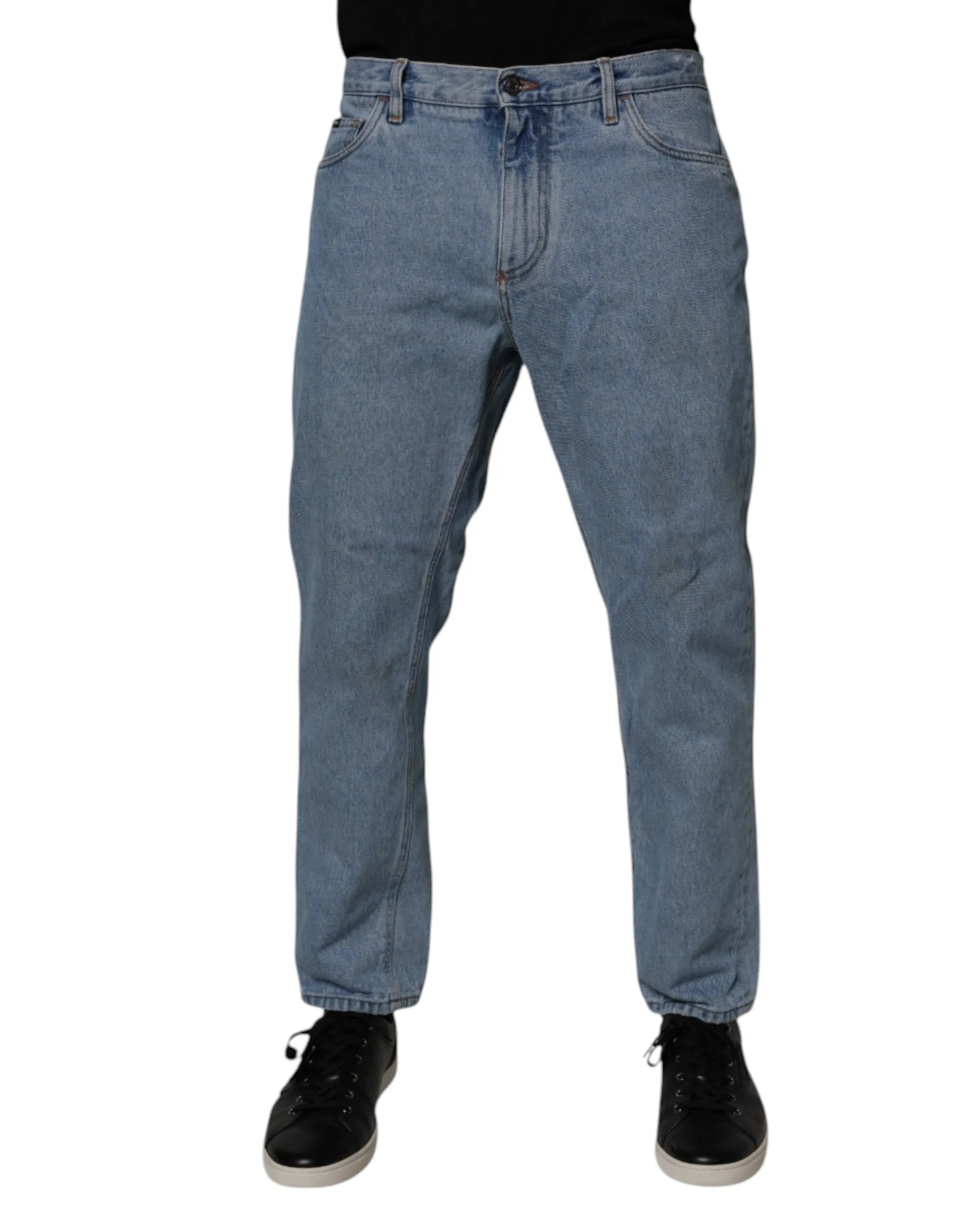 Dolce & Gabbana Cotton Skinny Men Mid Waist Men's Jeans (Pre-Owned)