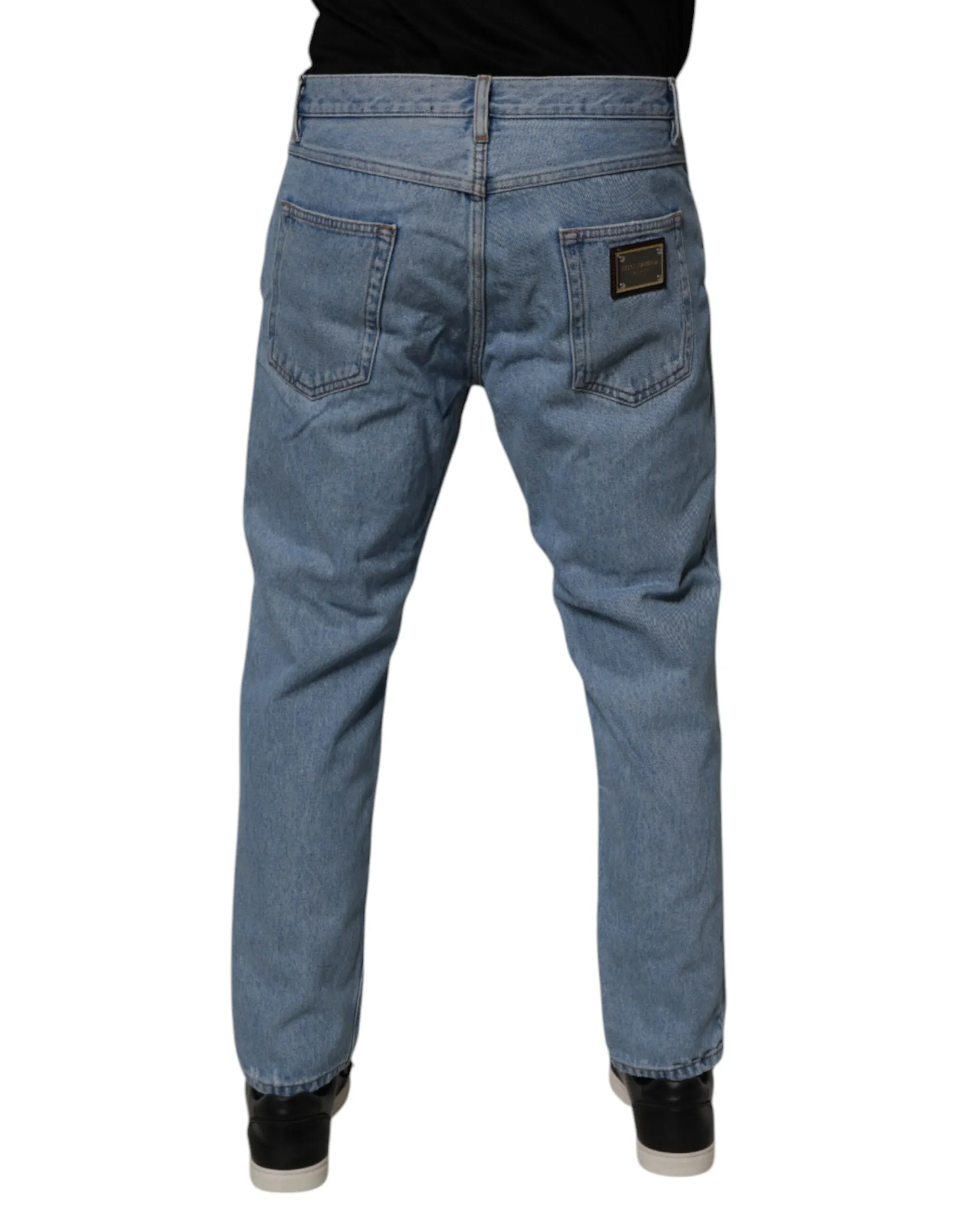 Dolce & Gabbana Cotton Skinny Men Mid Waist Men's Jeans (Pre-Owned)