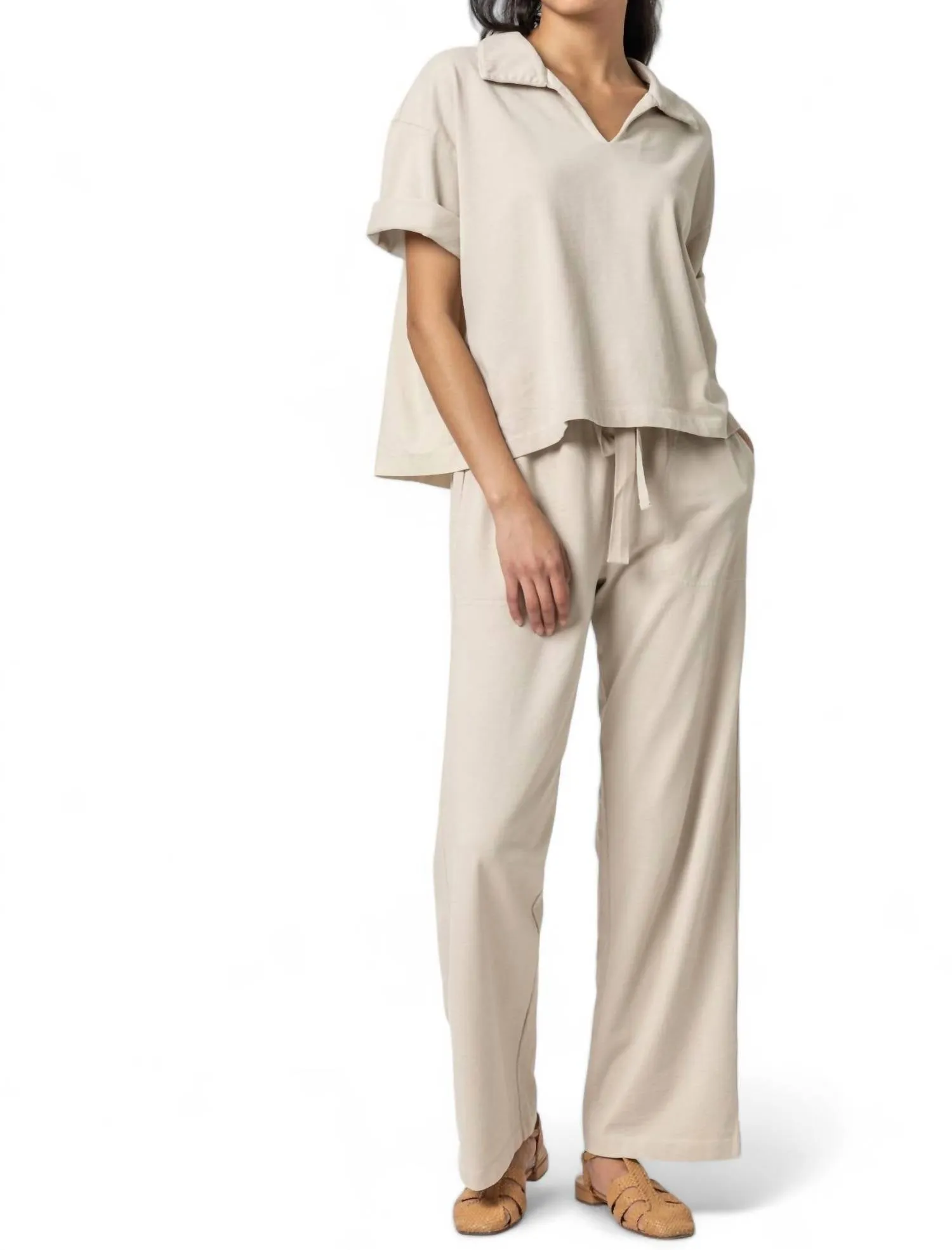 Drawstring Pant In Pebble