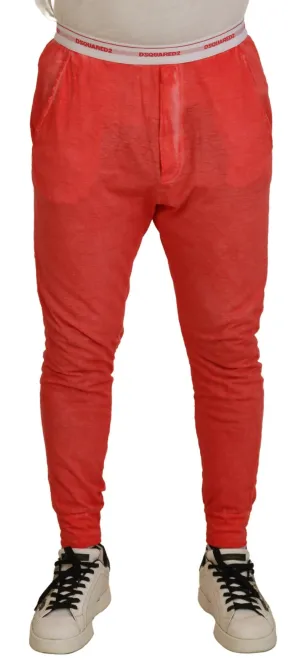 Dsqua2  Cotton Elastic Waist Logo Men Men's Pants