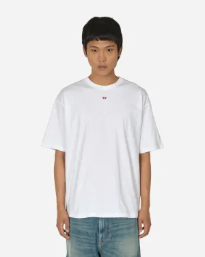 Embroidered D Patch T-Shirt White
