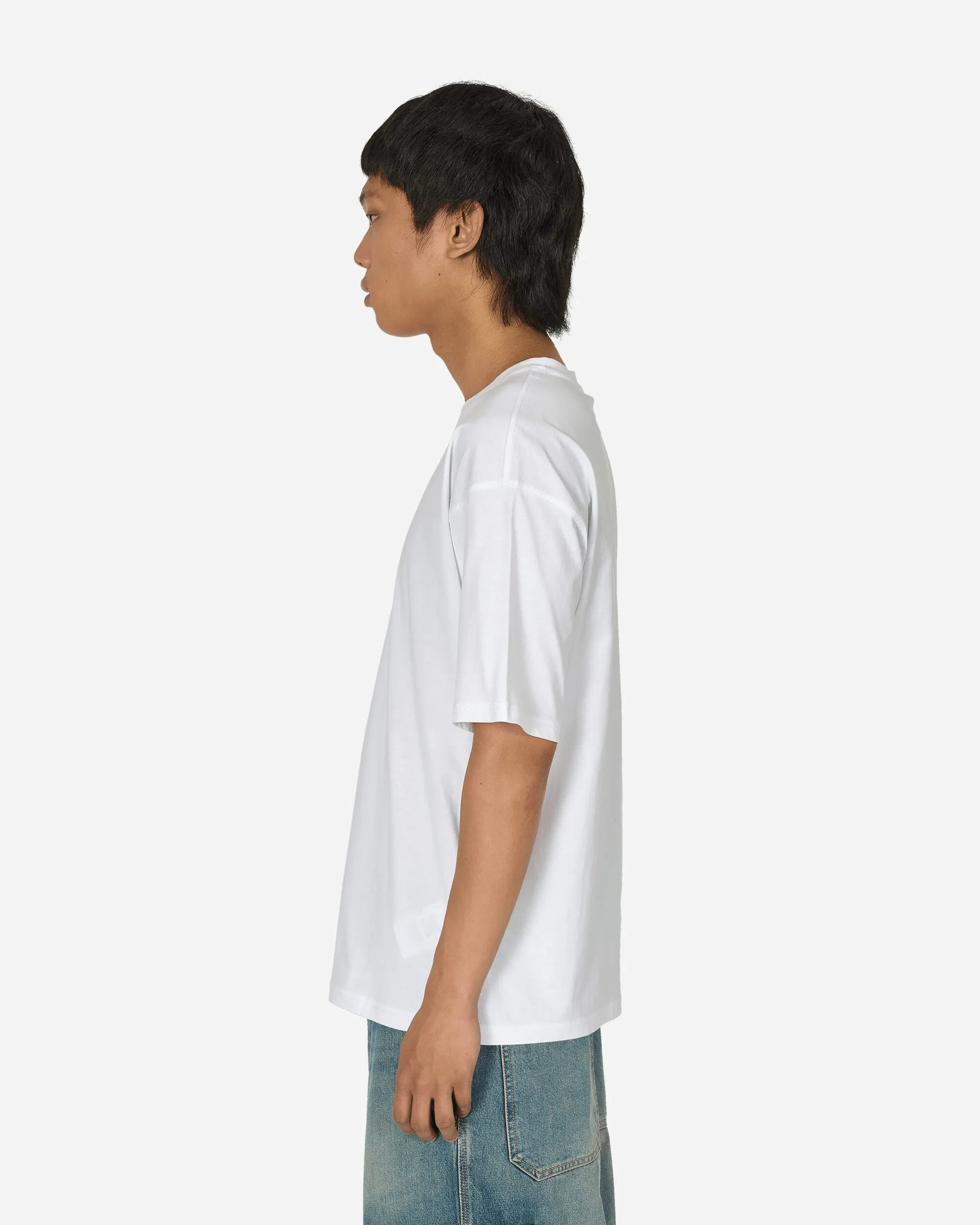 Embroidered D Patch T-Shirt White