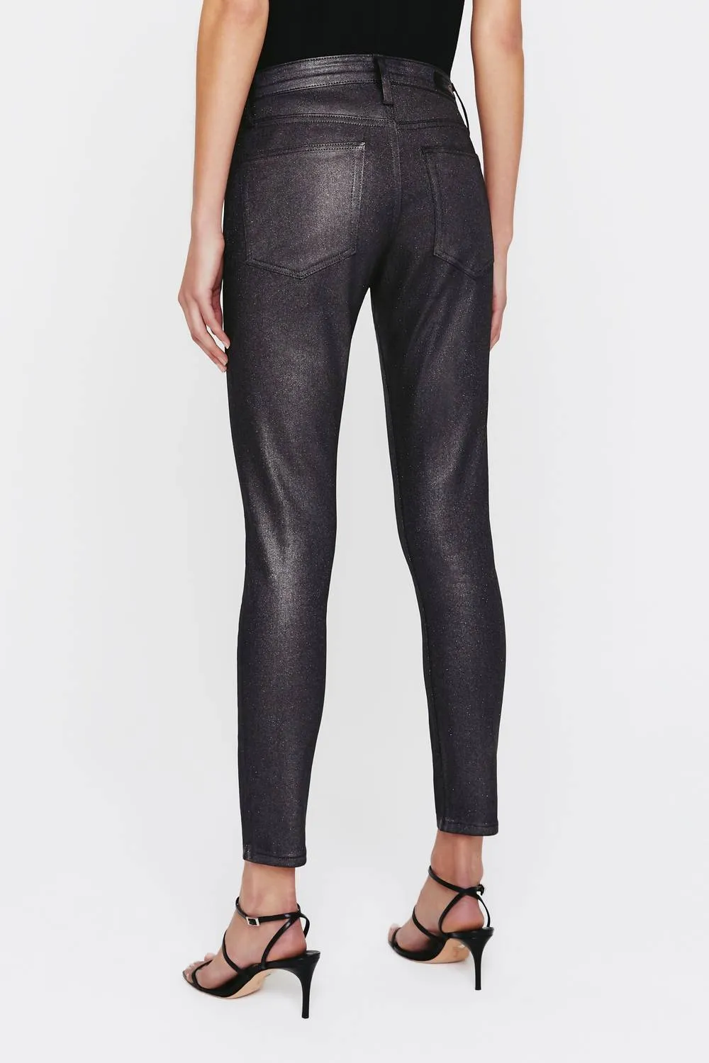 Farrah Coated Skinny Ankle Jean In Luminous Grey