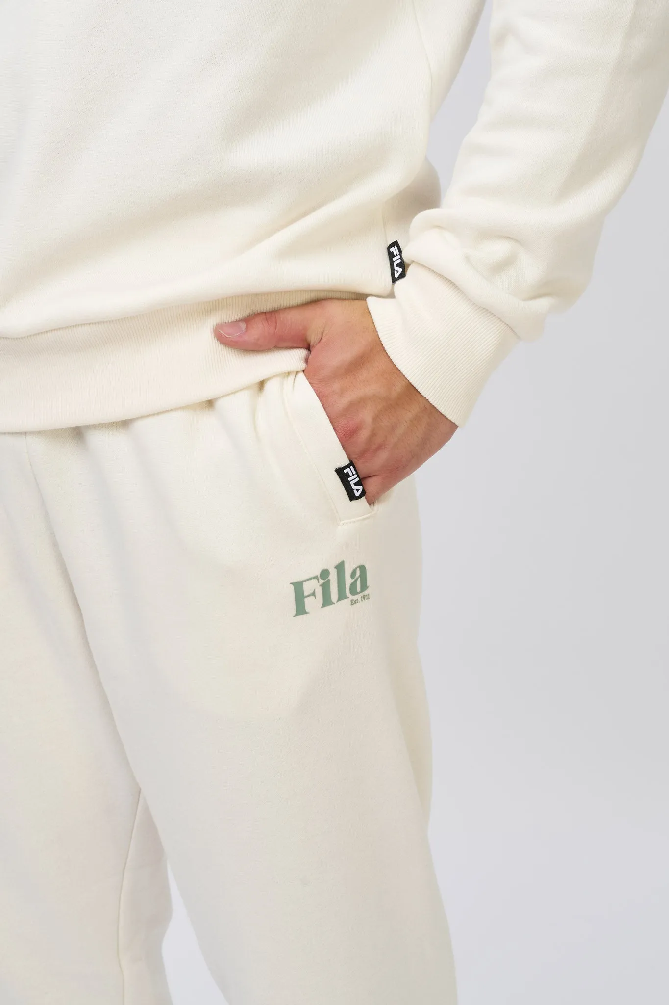 FILA MENS JAMIE OFF WHITE TRACKPANTS