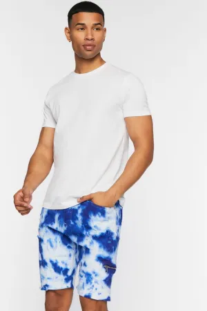 Forever 21 Men's Distressed Tie-Dye Denim Shorts White/Multi Forever 21