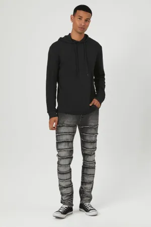 Forever 21 Men's Frayed Slim-Fit Jeans Washed Black Forever 21