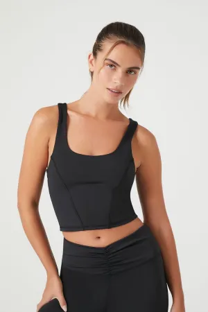 Forever 21 Women's Active Cutout Racerback Tank Top Black Forever 21