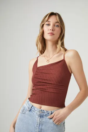 Forever 21 Women's Asymmetrical Ribbed Knit Cami Cappuccino Forever 21