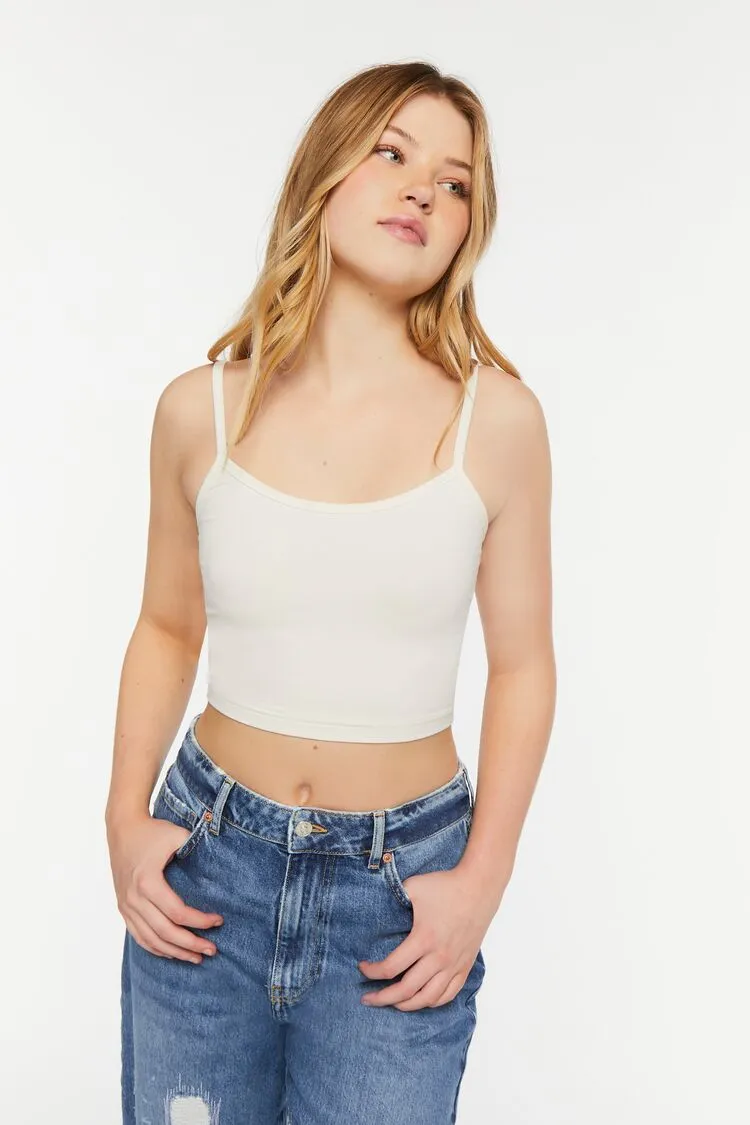 Forever 21 Women's Cropped Scoop-Neck Cami Vanilla Forever 21