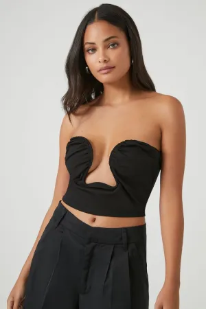 Forever 21 Women's Cutout Cropped Tube Top Black Forever 21