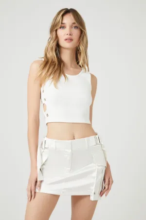 Forever 21 Women's Eyelet Cropped Tank Top White Forever 21