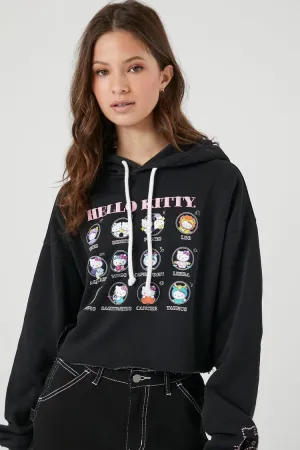 Forever 21 Women's Hello Kitty Astrology Graphic Hoodie Sweatshirt Black/Multi Forever 21