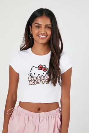 Forever 21 Women's Hello Kitty Graphic Cropped T-Shirt White/Multi Forever 21